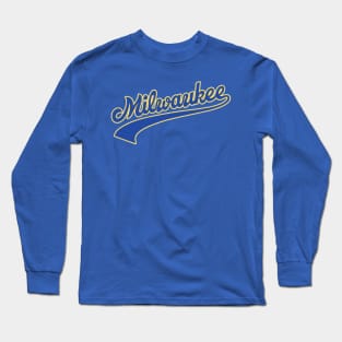 Retro 70s Milwaukee Jersey Script Long Sleeve T-Shirt